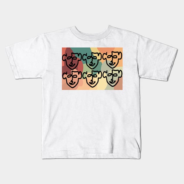 Faces Kids T-Shirt by MBdigitalstudio